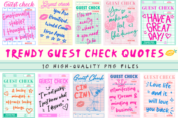 Download Trendy Guest Check Quote PNG Bundle - Check Collection